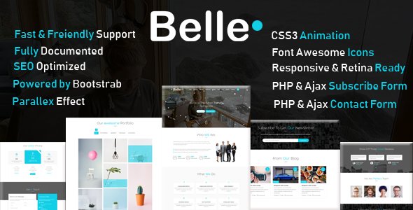 Belle - One Page HTML Template + RTL
