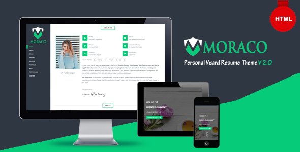 MORACO - Personal Vcard Resume HTML Template