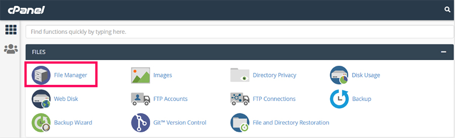 cPanel file manager