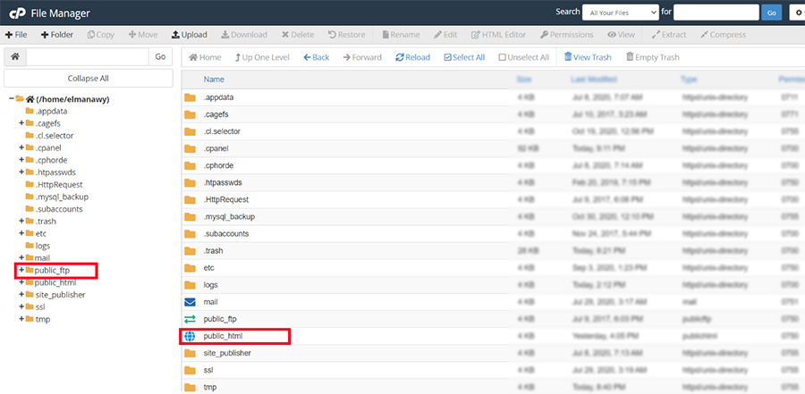 cPanel public_html